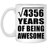 66th Birthday Square Root of 4356 Years of Being Awesome - 11oz Coffee Mug