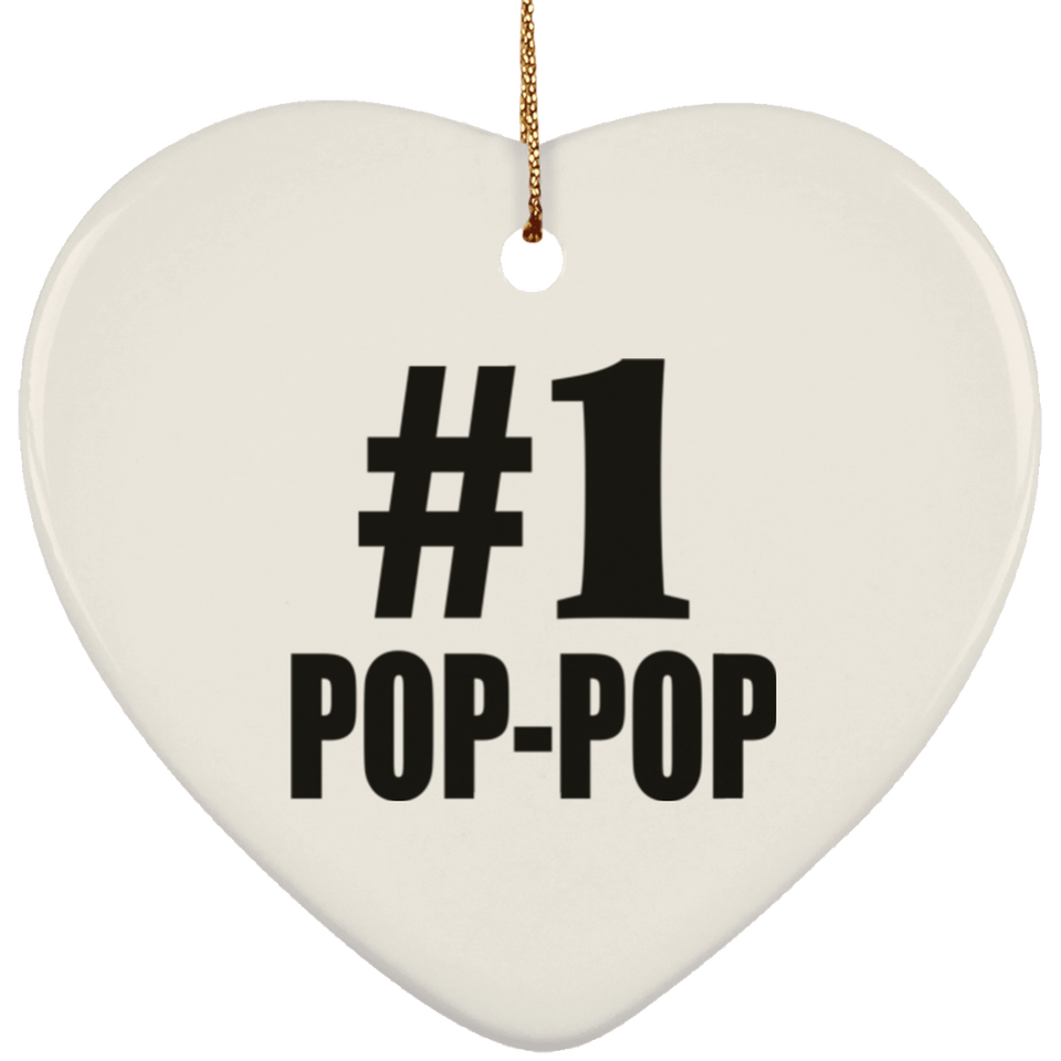Number One #1 Pop-Pop - Heart Ornament