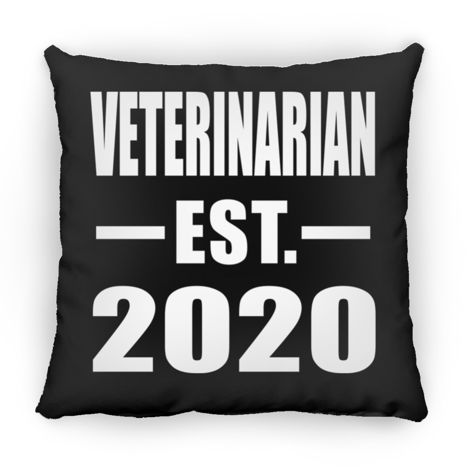 Veterinarian Established EST. 2020 - Throw Pillow Black