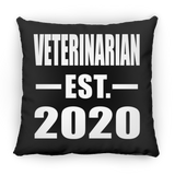 Veterinarian Established EST. 2020 - Throw Pillow Black