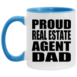Proud Real Estate Agent Dad - 11oz Accent Mug Blue