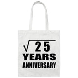 5th Anniversary Square Root of 25 Years Anniversary - Tote Bag White