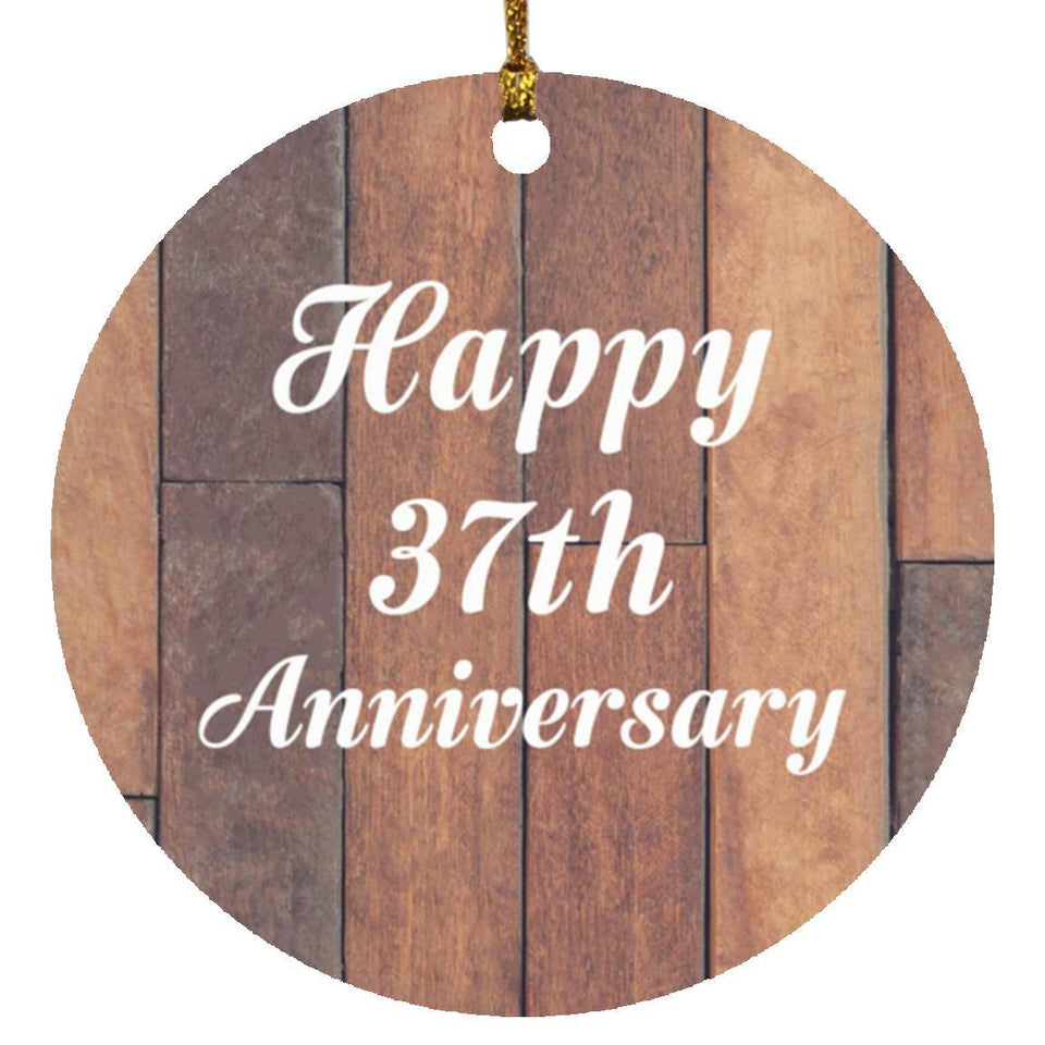 Happy 37th Anniversary - Circle Ornament E