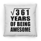 19th Birthday Square Root of 361 Years of Being Awesome - Throw Pillow
