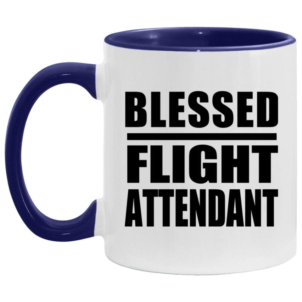 Blessed Flight Attendant - 11oz Accent Mug Purple
