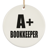 A+ Bookkeeper - Circle Ornament