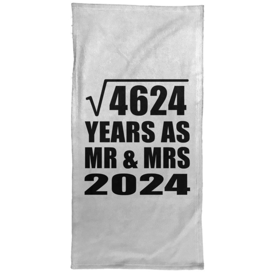 68th Anniversary Square Root of 4624 Years As Mr & Mrs 2024 - Hand Towel