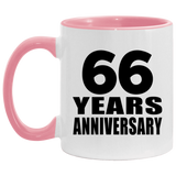 66th Anniversary 66 Years - 11oz Accent Mug Pink
