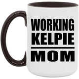 Working Kelpie Mom - 15oz Accent Mug Black