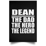 Dean The Dad The Hero The Legend - Poster Portrait