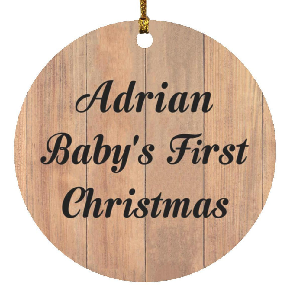 Adrian Baby's First Christmas - Circle Ornament C
