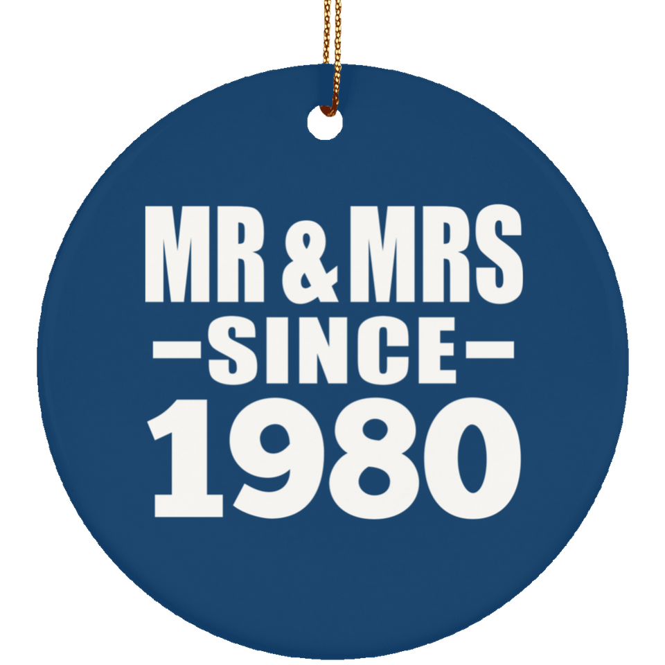 44th Anniversary Mr & Mrs Since 1980 - Circle Ornament