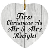 First Christmas As Mr & Mrs Knight - Heart Ornament F