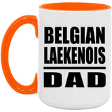 Belgian Laekenois Dad - 15oz Accent Mug Orange