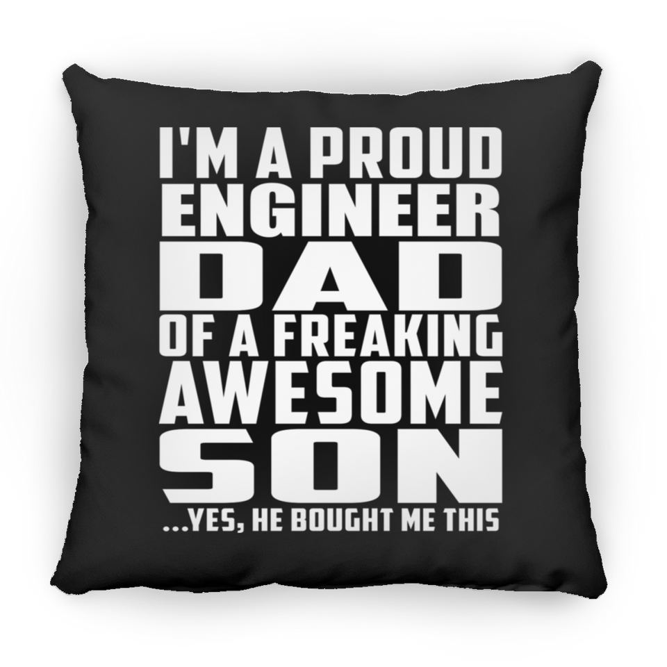Proud Engineer Dad Of Awesome Son - Throw Pillow Black