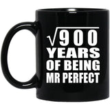30th Anniversary Square Root of 900 Years of Mr Perfect - 11oz Coffee Mug Black