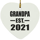 Grandpa Established EST. 2021 - Heart Ornament