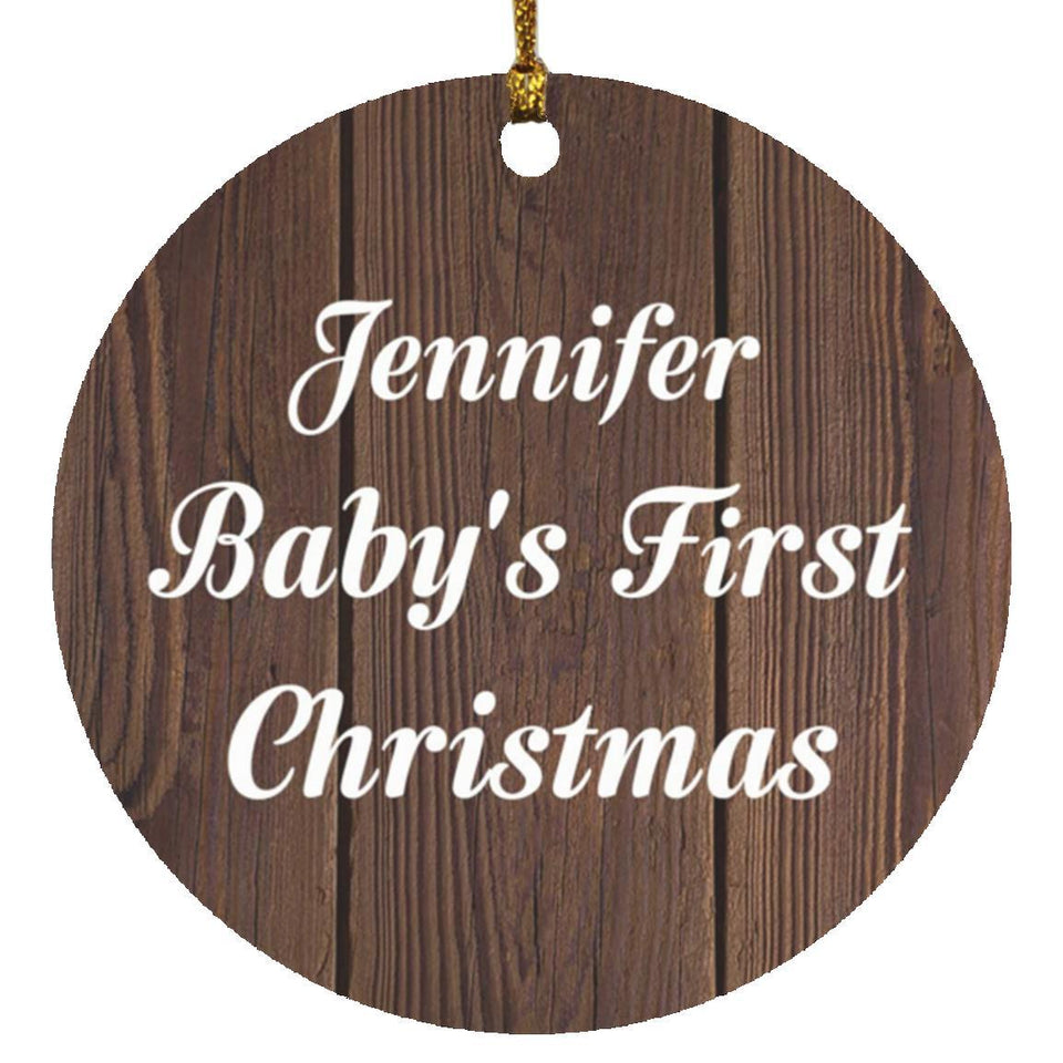Jennifer Baby's First Christmas - Circle Ornament D