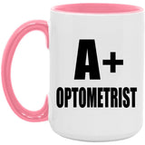 A+ Optometrist - 15oz Accent Mug Pink