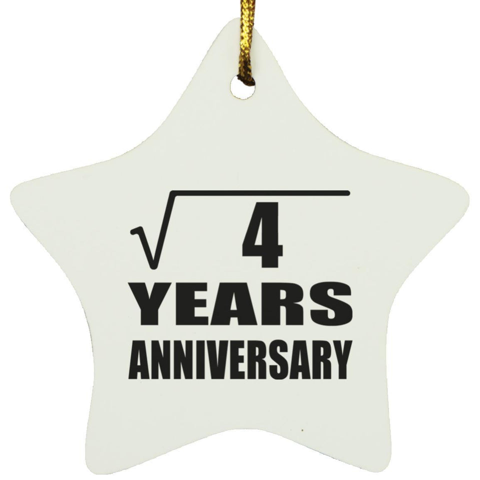 2nd Anniversary Square Root of 4 Years Anniversary - Star Ornament