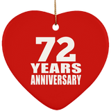 72nd Anniversary 72 Years - Heart Ornament
