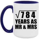 28th Anniversary Square Root of 784 Years As Mr & Mrs - 15oz Accent Mug Purple