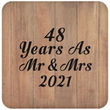48 Years As Mr & Mrs 2021 - Drink Coaster C