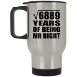 83rd Anniversary Square Root of 6889 Years of Being Mr Right - Silver Travel Mug