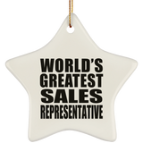 World's Greatest Sales Representative - Star Ornament