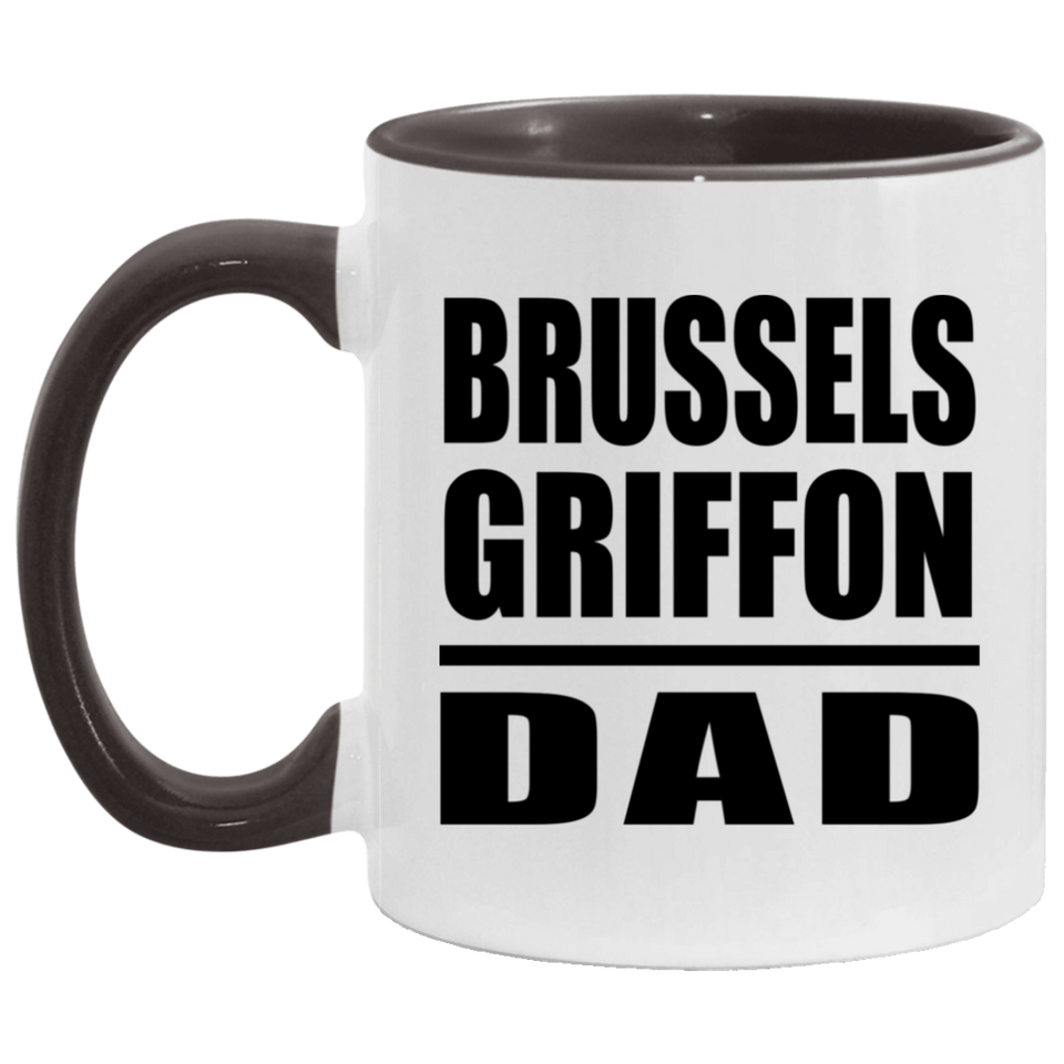 Brussels Griffon Dad - 11oz Accent Mug Black