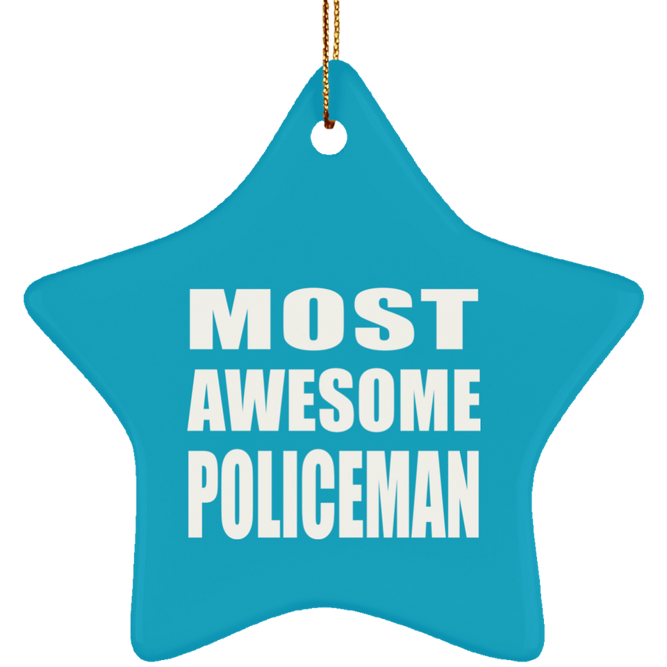Most Awesome Policeman - Star Ornament