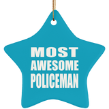 Most Awesome Policeman - Star Ornament