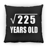 15th Birthday Square Root of 225 Years Old - Throw Pillow Black