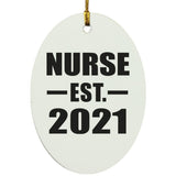 Nurse Established EST. 2021 - Oval Ornament