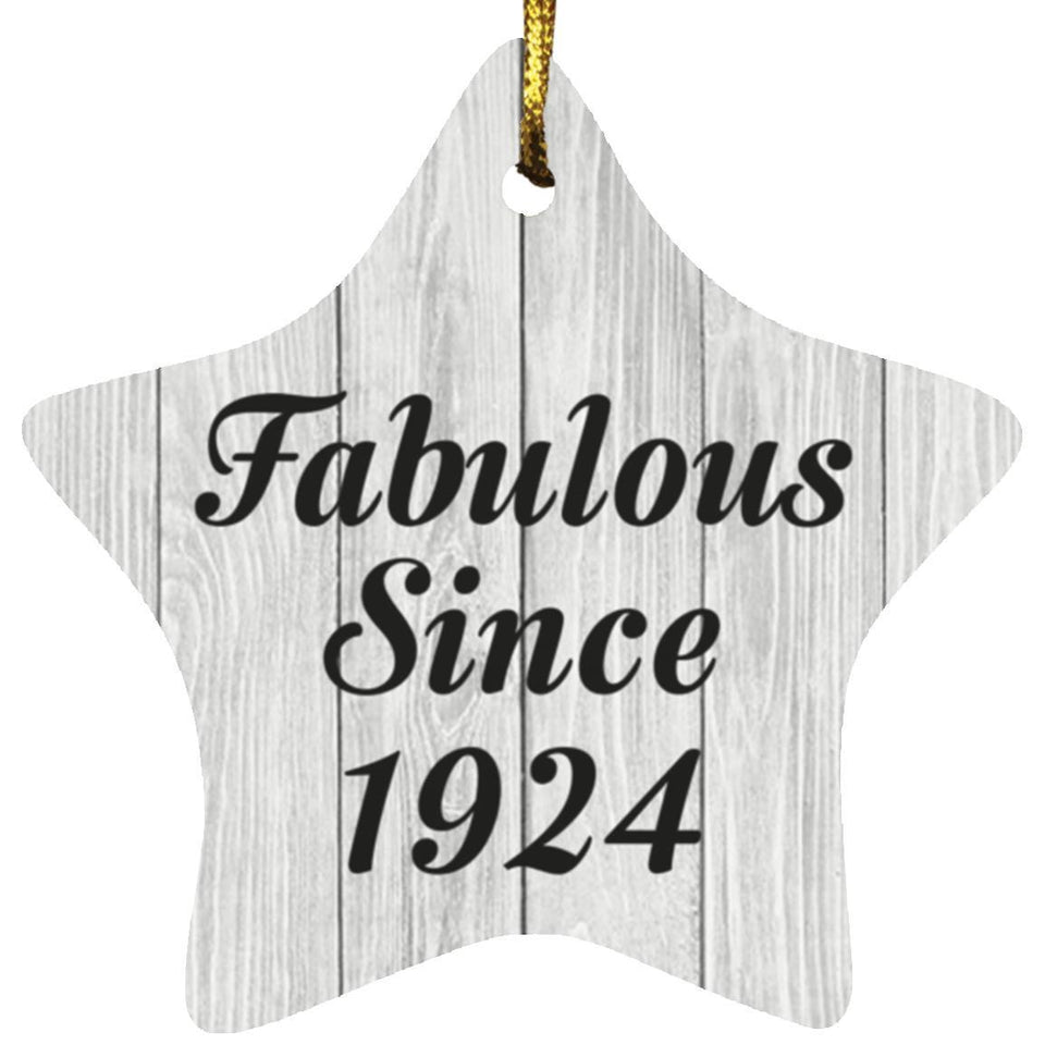 100th Birthday Fabulous Since 1924 - Star Ornament F