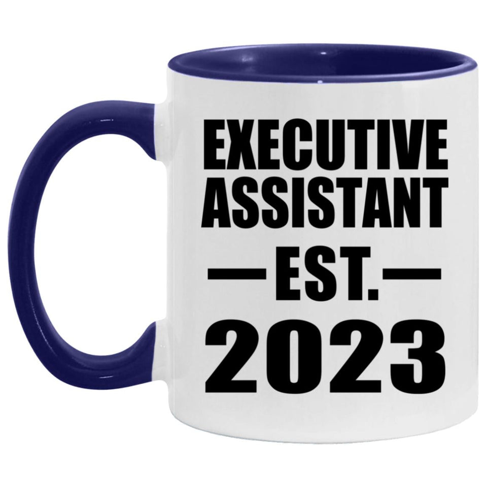 Executive Assistant Established Est. 2023 - 11oz Accent Mug Purple
