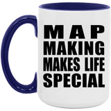 Map Making Makes Life Special - 15oz Accent Mug Purple