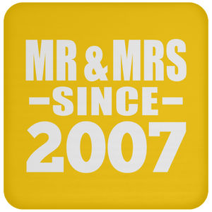 17th Anniversary Mr & Mrs Since 2007 - Drink Coaster