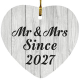Anniversary Mr & Mrs Since 2027 - Heart Ornament F