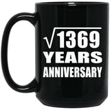 37th Anniversary Square Root of 1369 Years Anniversary - 15oz Coffee Mug Black