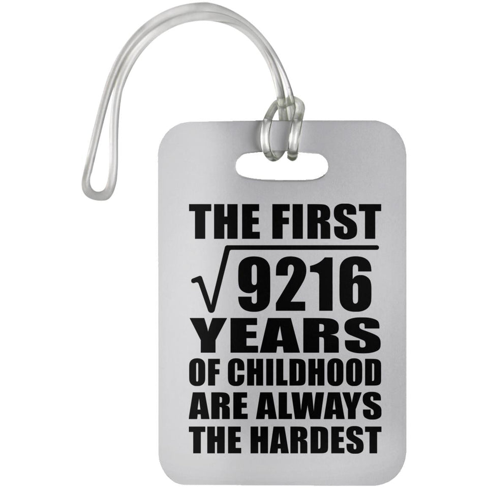 96th Birthday Square Root of 9216 Years of Childhood - Luggage Bag Tag