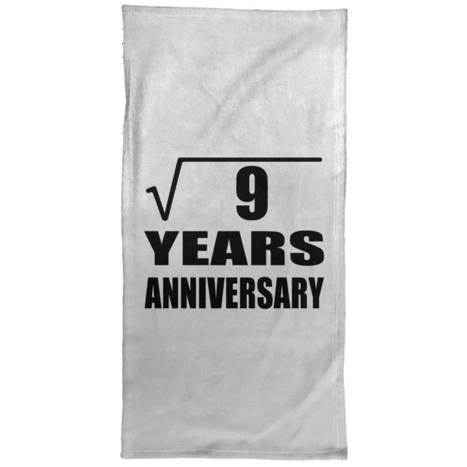 3rd Anniversary Square Root of 9 Years Anniversary - Hand Towel