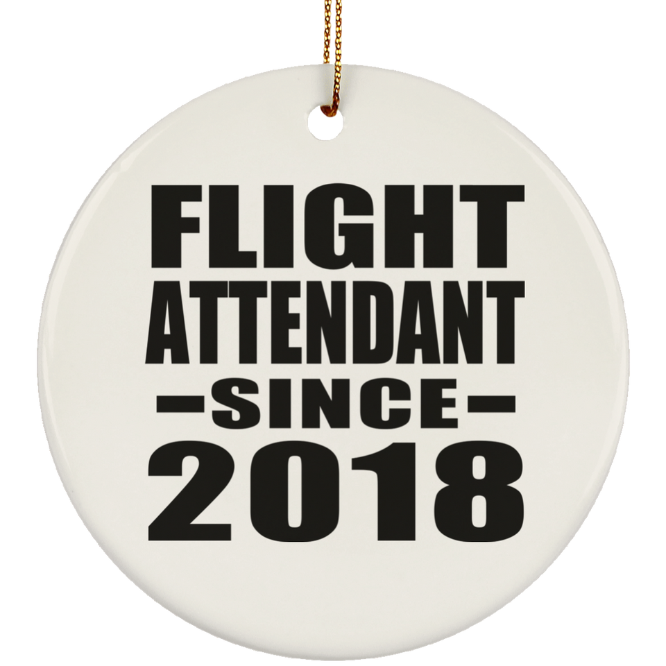 Flight Attendant Since 2018 - Circle Ornament
