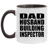 Dad Husband Building Inspector - 11oz Accent Mug Black