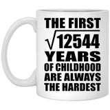 112th Birthday Square Root of 12544 Years of Childhood - 11oz Coffee Mug