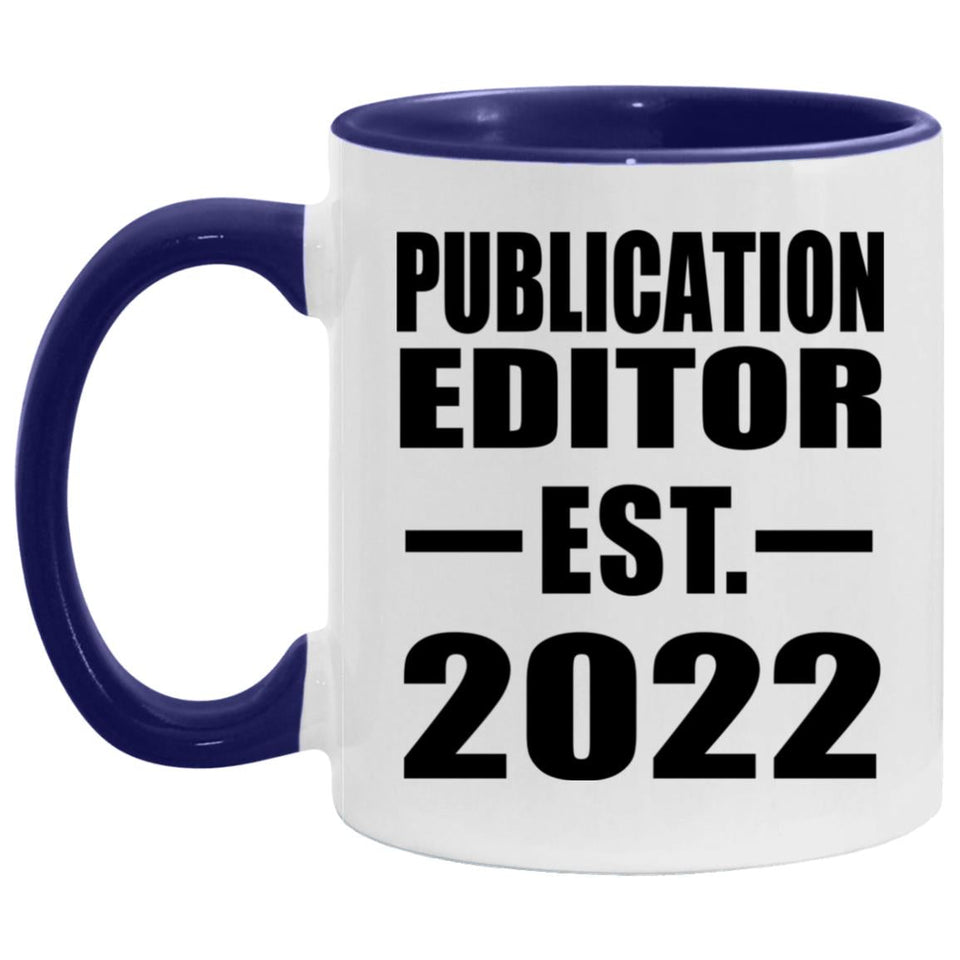 Publication Editor Established Est. 2022 - 11oz Accent Mug Purple
