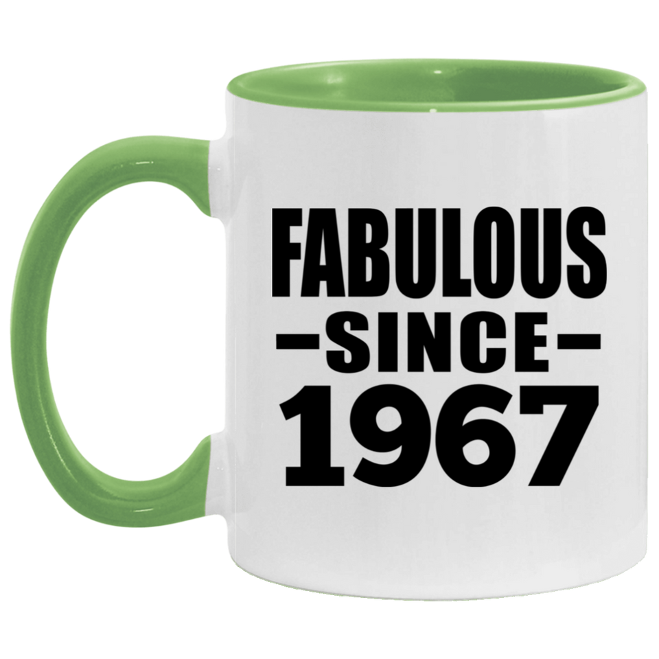 57th Birthday Fabulous Since 1967 - 11oz Accent Mug Green