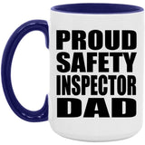 Proud Safety Inspector Dad - 15oz Accent Mug Purple