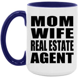 Mom Wife Real Estate Agent - 15oz Accent Mug Purple