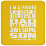Proud Corrections Officer Dad Of Awesome Son - Drink Coaster